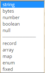 Avro data types