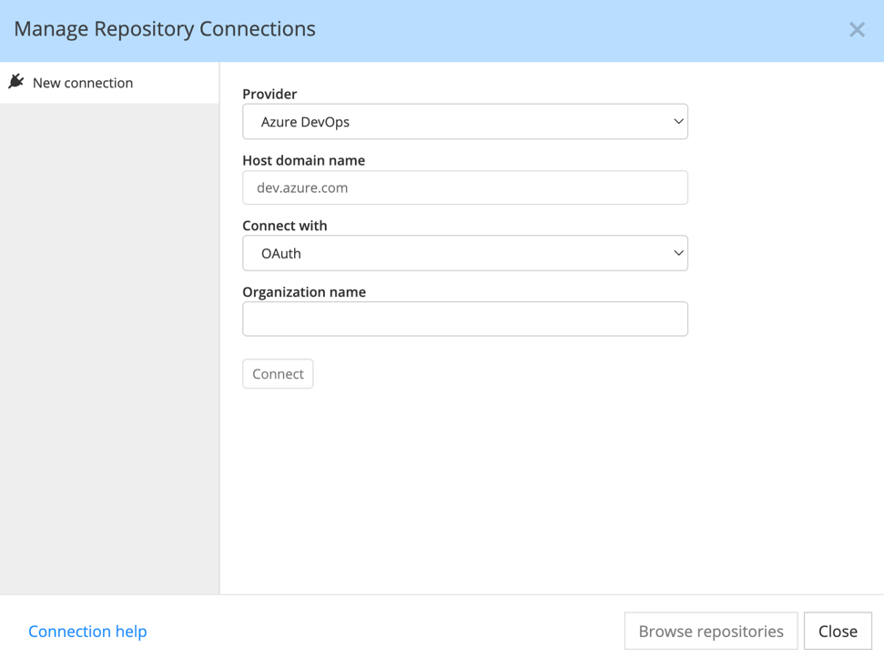 Azure DevOps Repos OAuth connection settings