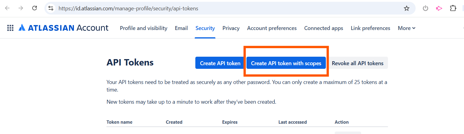 Bitbucket create API token with scopes