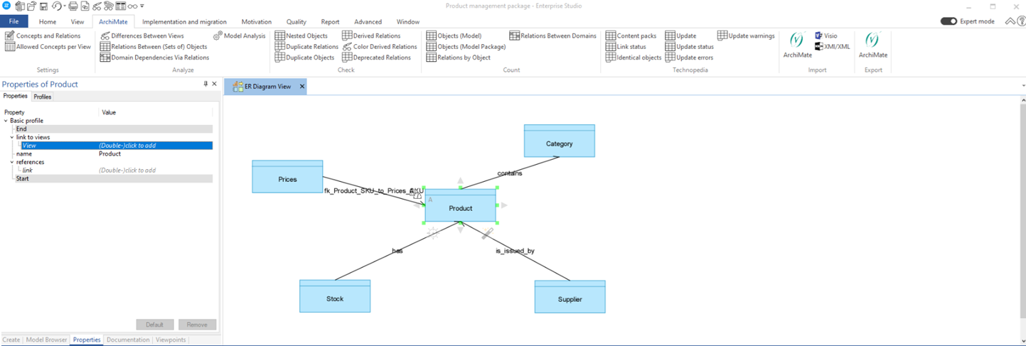 Bizzdesign ArchiMate object properties