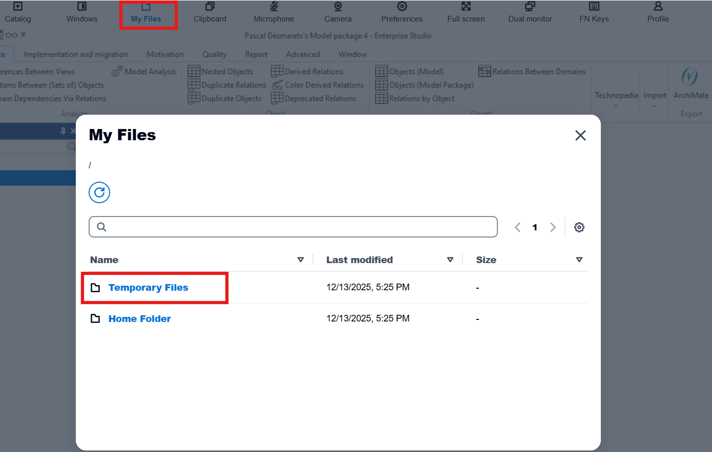 Bizzdesign upload files to Enterprise Studio VM