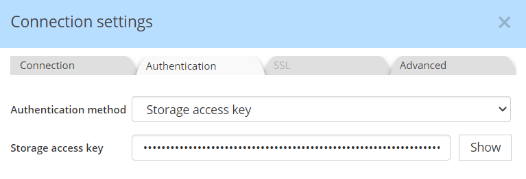 Cloud Storage - Azure Storage Access Key auth