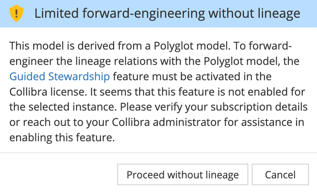 Collibra Guided Stewardship limited lineage