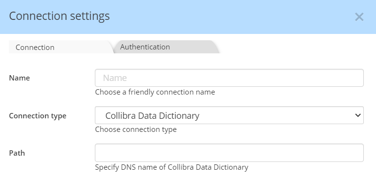 Collibra connection settings