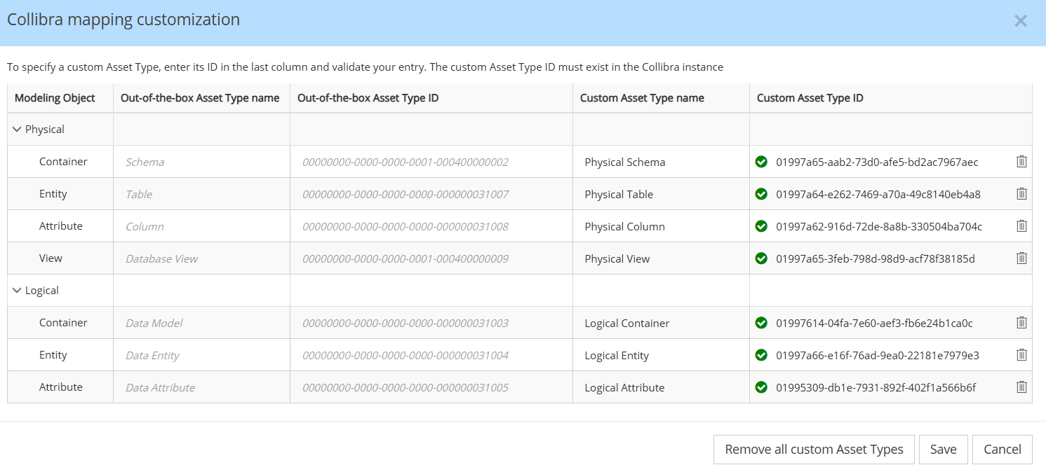 Collibra custom asset type mapping