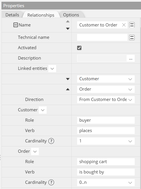 Conceptual model - relationship role verb cardinality