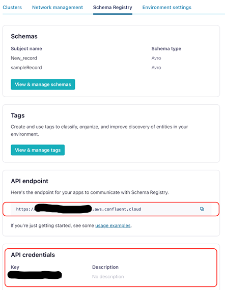 Confluent Schema Registry - API endpoint key