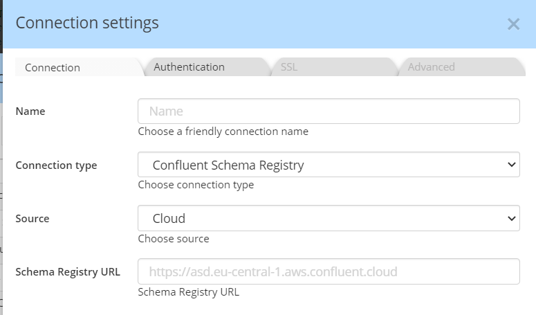 Confluent Schema Registry - Cloud connection avro schema