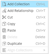 Contextual menu - Add collection