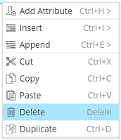 Contextual menu - Delete selected