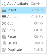 Contextual menu - Insert selected