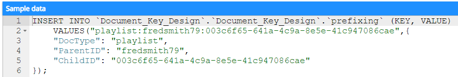 Couchbase PK Structure script