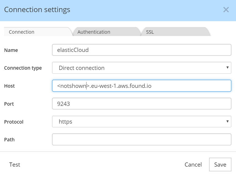 Elasticsearch - connection settings