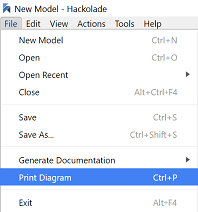 File menu - Print Diagram