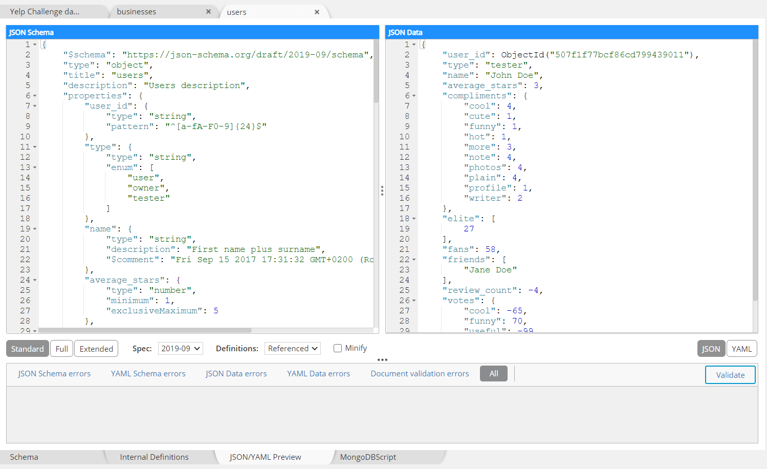 Forward-Engineering - JSON Preview