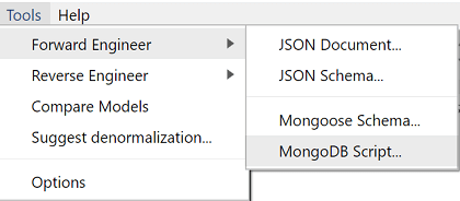 Forward-Engineering - MongoDB Script file
