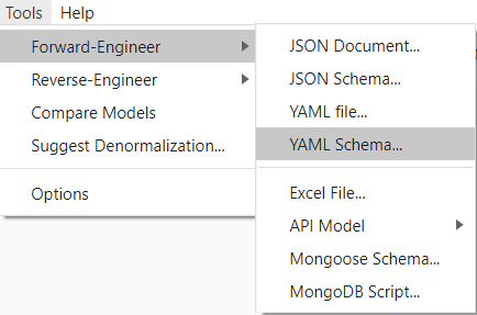 Forward-Engineering - YAML Schema