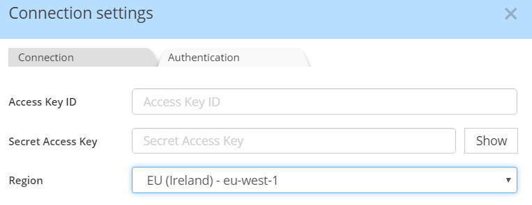 AWS Glue Dta Catalog connection settings