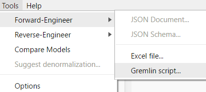 Gremlin forward-engineering menu