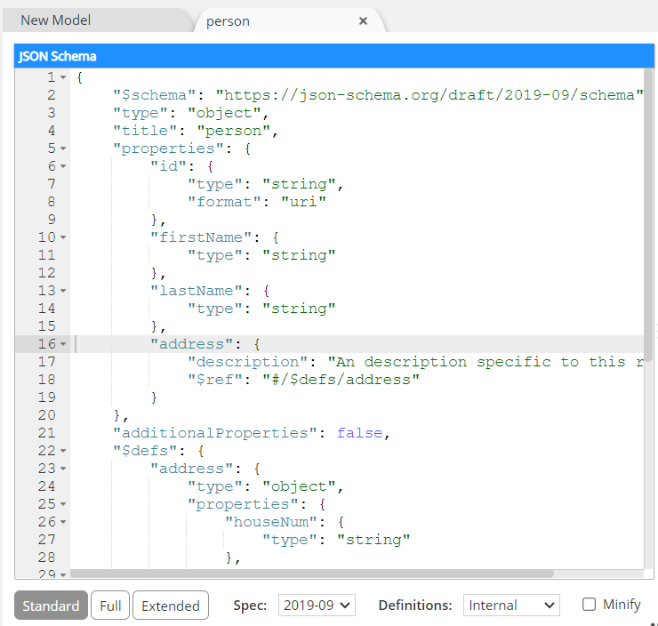 How-to defs JSON Schema preview internal