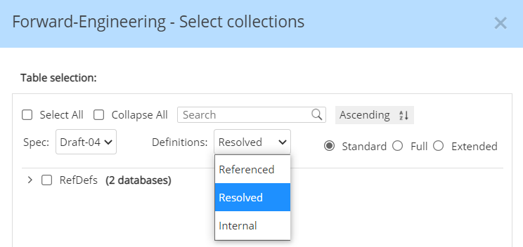 JSON Schema forward-engineering Resolved definitions