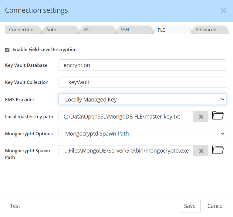 MongoDB field-level encryption connection