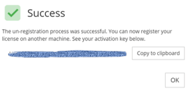 Old license key release completed