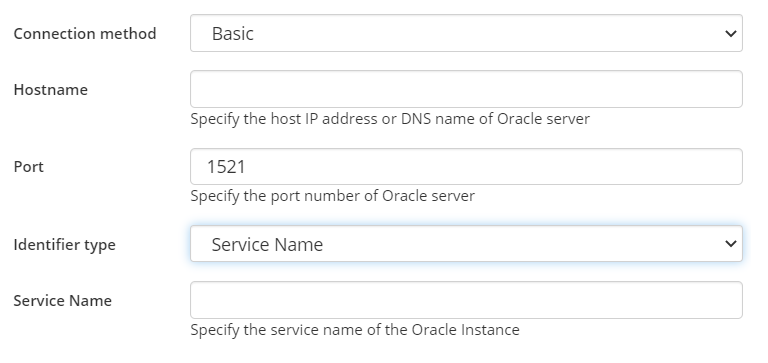 Oracle basic connection service name