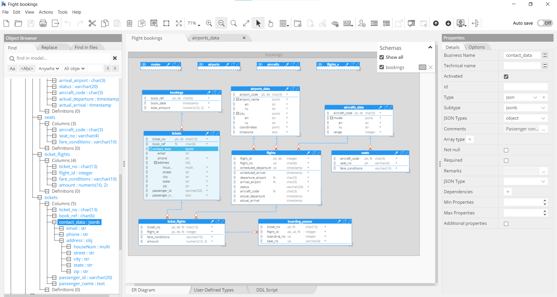 Teradata workspace