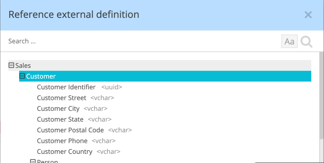 PowerDesigner external shortcut choose entity