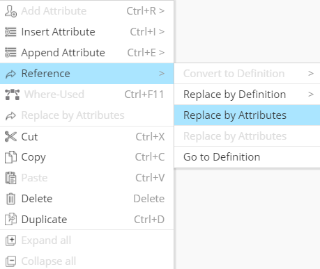 Reference definitions - replace by attributes