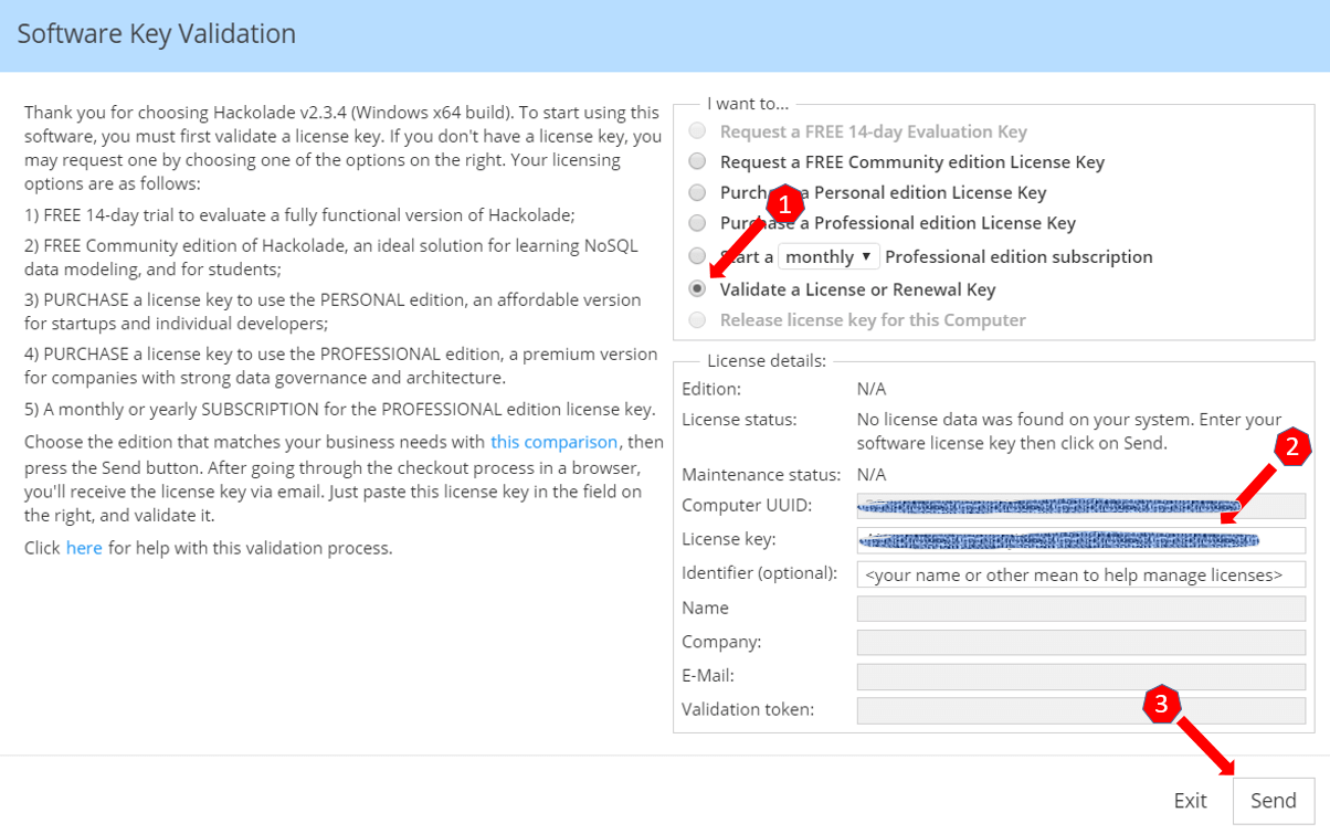 Registration -- register activation key