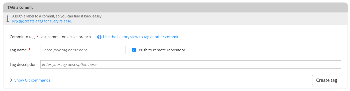 Workgroup - Create tag