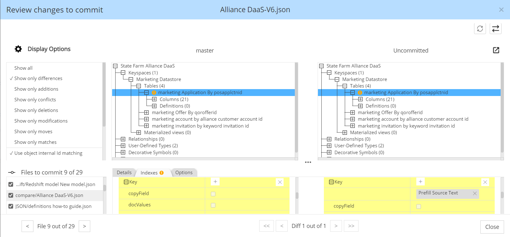 Workgroup Edition - Review changes to commit