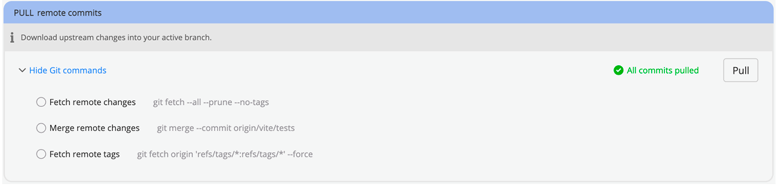 Workgroup PULL git commands
