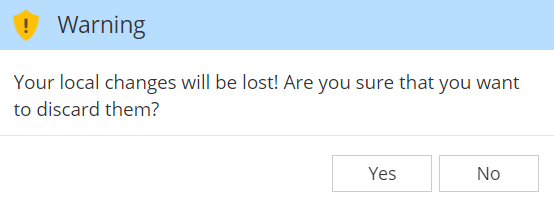 Workgroup discard changes confirmation