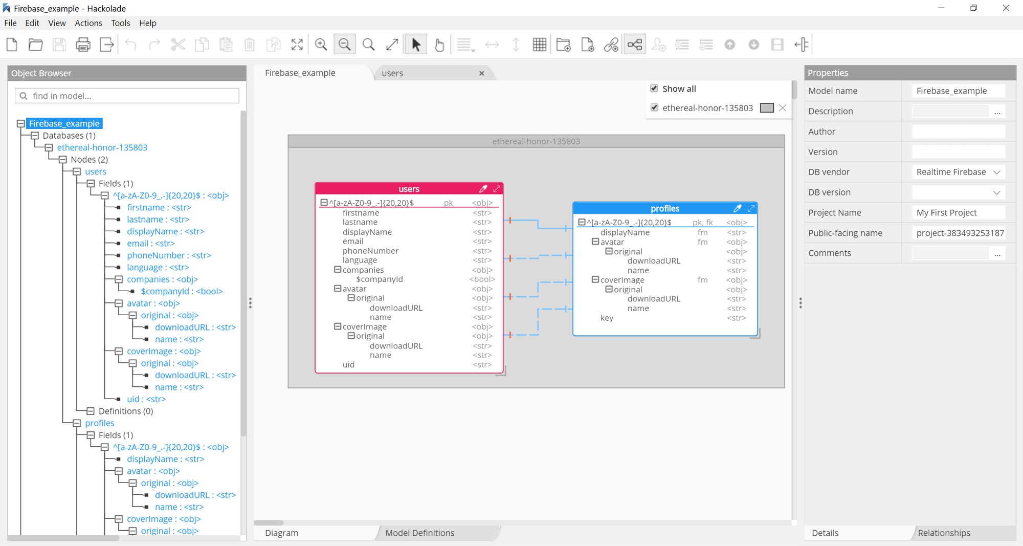 firebase data modeling workspace