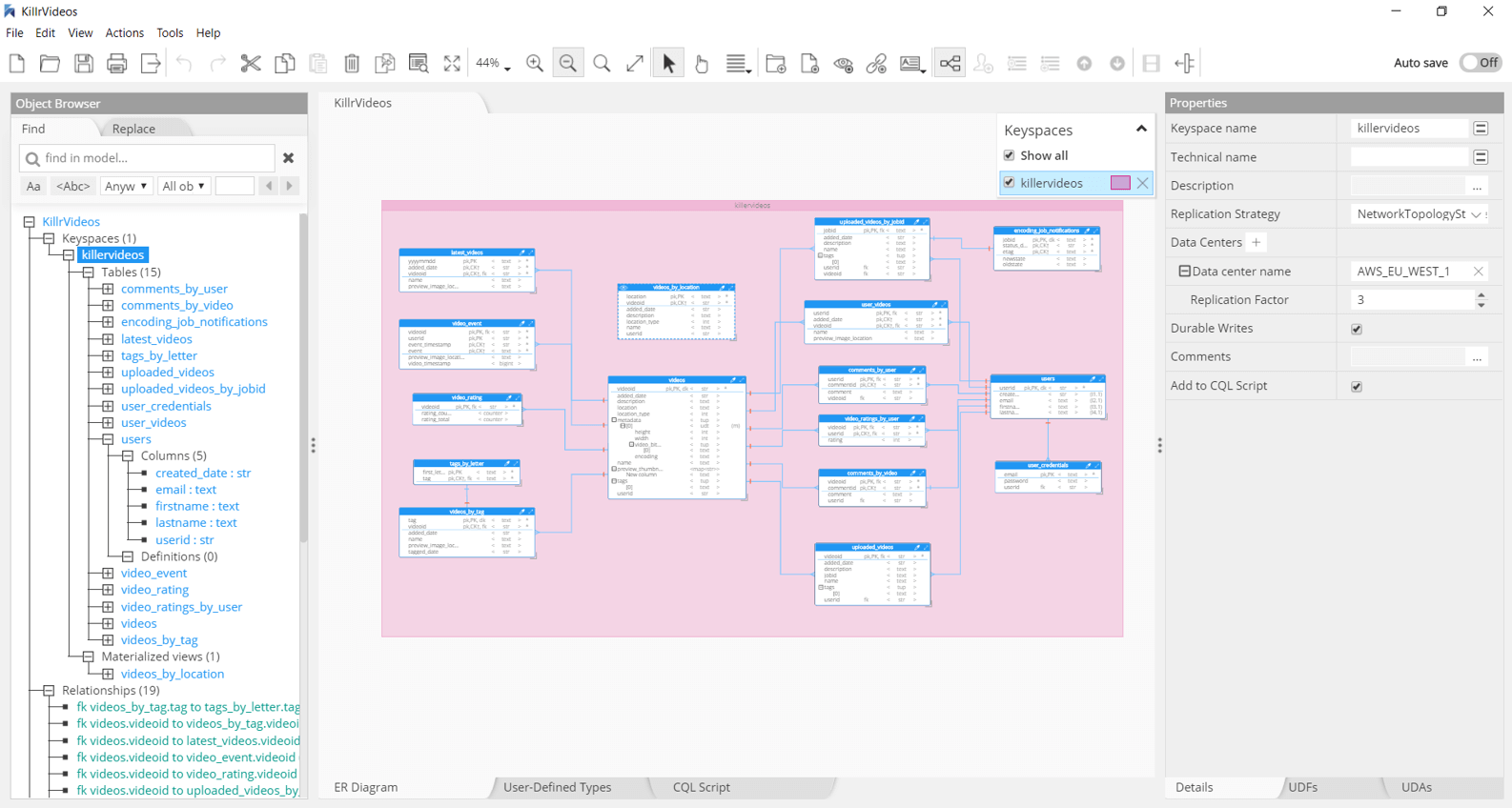 ScyllaDB data modeling workspace