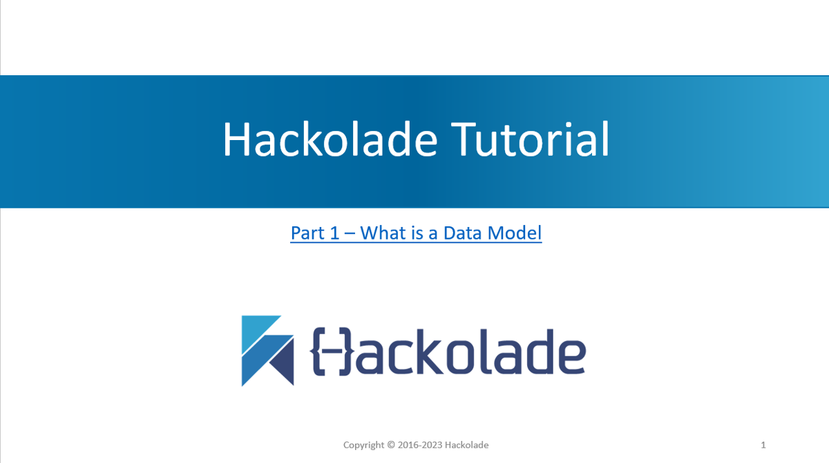 Hackolade Studio Tutorial Playlist